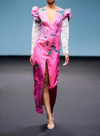 “Blushed Ink” Hand-Painted Couture Gown