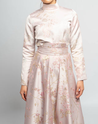 Blush Embroidered Jacquard Skirt