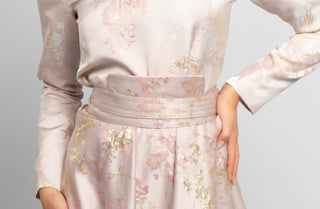 Blush Embroidered Jacquard Skirt