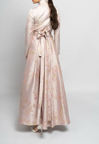 Blush Embroidered Jacquard Skirt