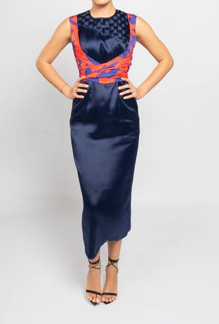 2-in-1 Satin Dress with Wrap Top