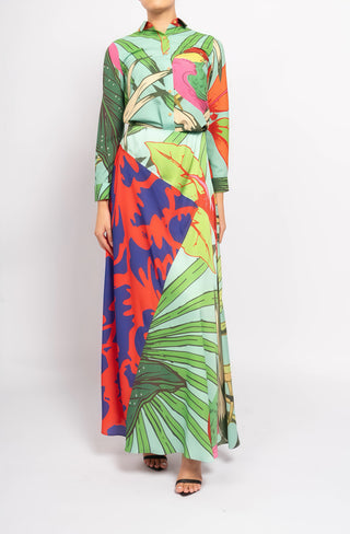 Tropical Print Maxi Skirt