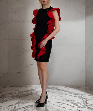 Bold Elegance Ruffle Dress